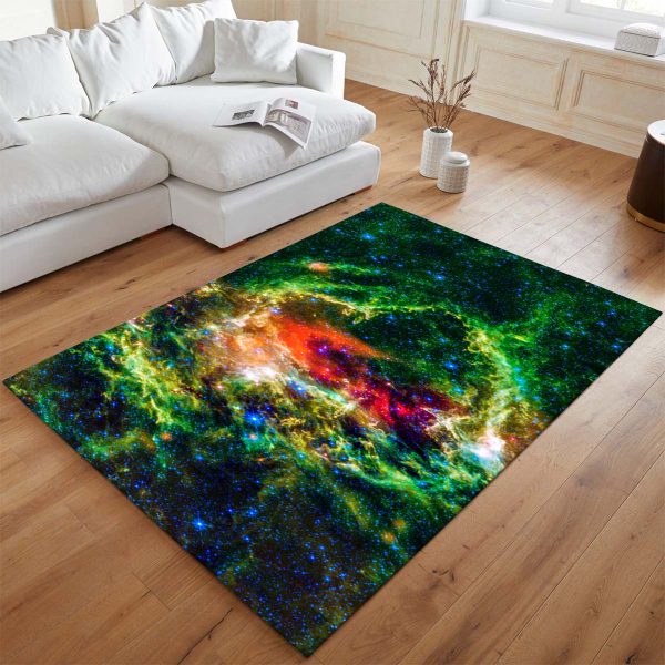 Kunst der grünen Galaxie Teppich
